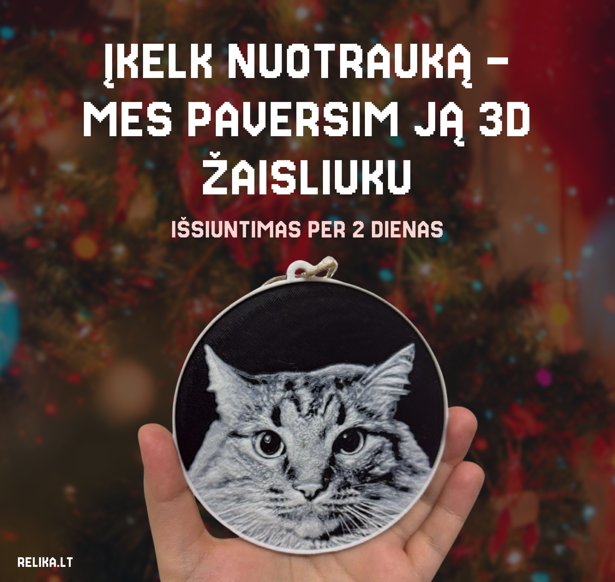 Personalizuotas 3D Kalėdinis Žaisliukas