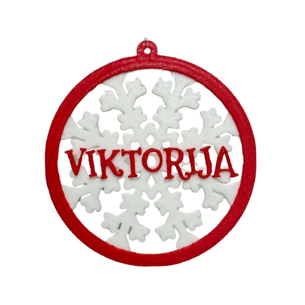 Vardinis kalėdinis žaisliukas „Snaigė“